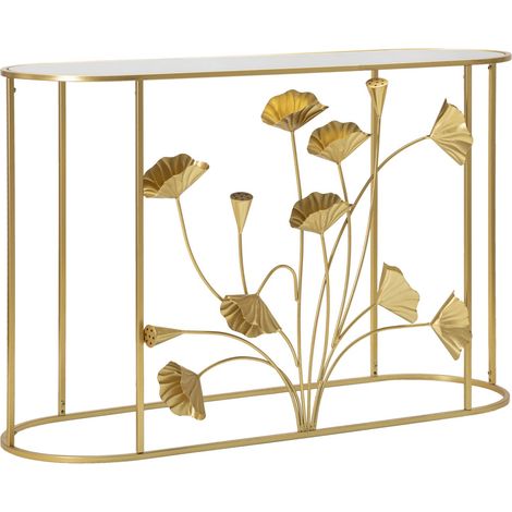 Console Fissa Flow 120x80x40 cm in Ferro e MDF Oro (1/5)