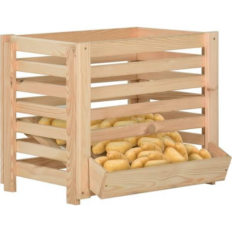 Boîte à pommes de terre 60x40x50 cm Bois de pin solide CFW922854 (1/5)