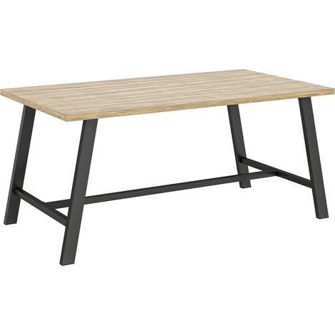 Outdoor-Couchtisch, Tischplatte in Holzoptik, 100 x 55 cm, wetterfest