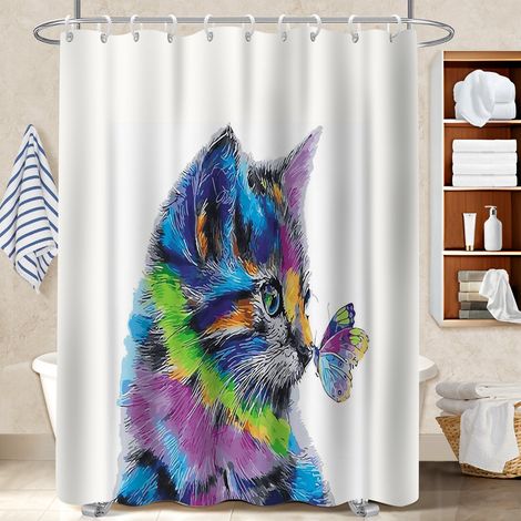 Rideau de douche en polyester 180x180 Étanche rideau étanche pour solution pour angle difficile (1/5)