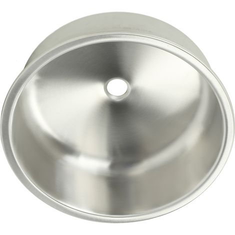 Lavabo rond en acier inoxydable 304 400x400x160mm anti-rouille grande capacité pour bateau camping-car (1/5)