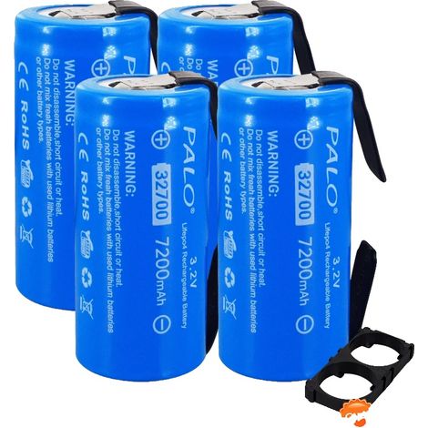 Batterie LiFePO4, capacité de 7200mAh, décharge continue de 35A, 4PCS batterie (1/2)