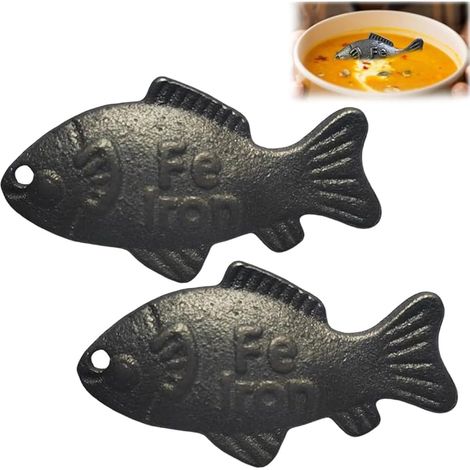Lot de 2 poissons en fer pour la cuisine et le soulagement des carences, source naturelle de fer, alternative au fer, idéal pour les menstruateurs et les végétaliens