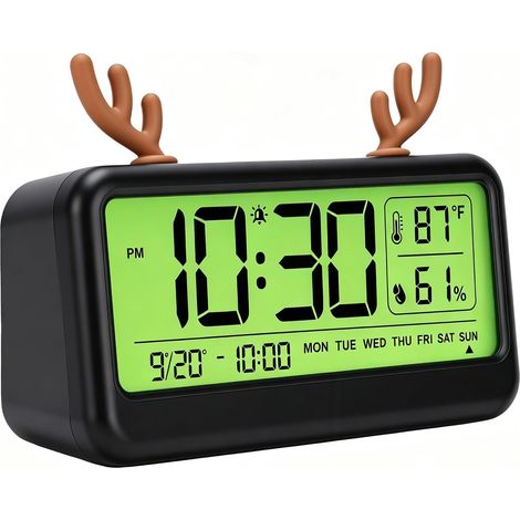 Wecker mit einstellbarer Helligkeit, Temperatur- und Lichtanzeige (1/5)