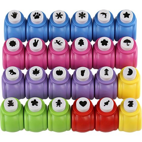 24 Perforatrice, Plastique et Alliage, 15 Formes Variées, Outil Découpe Papier, Loisirs Créatifs Scrapbooking