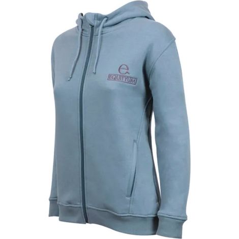 L, Grigio: Damen Reit Sweatshirt Modell Margot mit Reißverschluss und Kapuze (1/5)