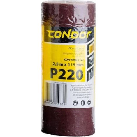 Rouleau de toile abrasive 2,5 m, 115 mm, P220 (1/2)