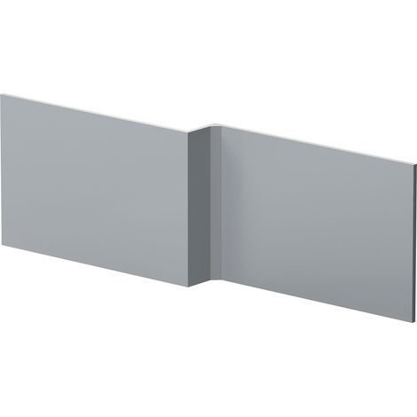 1700mm L Shape Square Reversible Bath Front Panel - Satin Grey