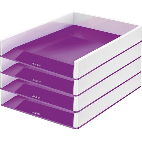 Leitz 53611062 - Vaschetta portacorrispondenza WOW Duo Colour, 4 pezzi, viola (1/5)
