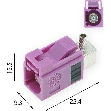 Fakla short body female shell H-type bend type SMB-KW female elbow inner hole short body automotive connector ABCDEFGH (1/3)