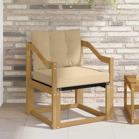 Teenpull – Outdoor-Sofa Massivholz Akazie Weiß und Beige (1/5)