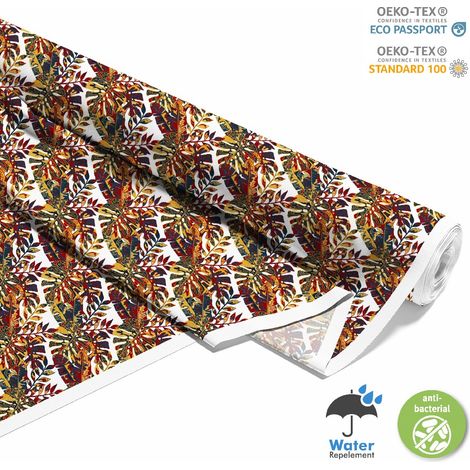OUTDOOR DEKOSTOFFE OXFORD - Motiv Blätter in Herbstfarben I DX326