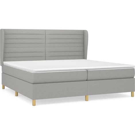 Maison Exclusive - Cama box spring con colchón tela gris claro 20