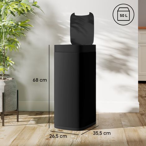 Poubelle intelligente 50L avec capteur infrarouge, ouverture automatique sans contact, finition anti-empreintes, robuste pour cuisine moderne. (1/5)