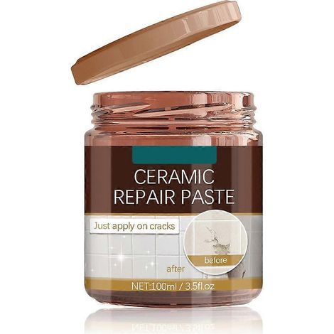 Pâte de réparation pour carrelage (100 ml) - Réparation de carrelage domestique, de sols en pierre, de fissures et de trous - Colle pour carrelage - (1/4)
