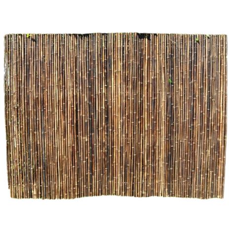 Roll Screen for Garden Fencing - Bamboo - L200 x W3 x H200 cm - Black