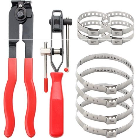 Collier De Serrage, 2 Pinces Pinces Collier Cardan Et Pince Colliers Bandes À Sertir Avec L’offre De 8 Pcs De Collier - Différents Dccessoires