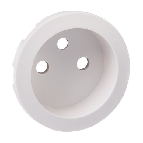 Enjoliveur prise de courant 2P+T blanc – Plaque Legrand Céliane – Installation rapide sur mécanisme – Compatible avec toutes plaques Céliane