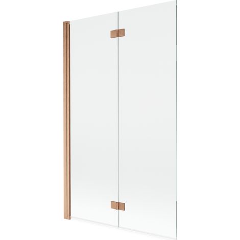 Paroi de baignoire 2 volets gauche Mexen Mist 110 x 150 cm, transparent, cuivre brossé - 8A9-110-002-65-00-L (1/5)