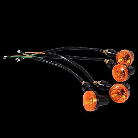 4 Pcs Turn Indicator Lights Motorcycle/Motorbike Turn Blinker Amber Light Bulb, 12V Round Universal Turn Indicators Blinker for most Moto motorcycle lights