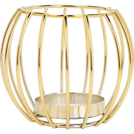 Bougeoir Sphérique Doré - Support De Bougie En Métal - Décoration Intérieure Élégante - Pour Mariage Et Fêtes - 1 Pièce (1/5)
