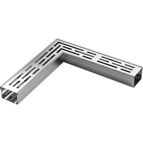 Système de drainage d'angle avec grille en acier inoxydable pour drainage extérieur dans le jardin, la cour, l'allée, le patio, le trottoir, la terrasse de la piscine,W5xH5cm