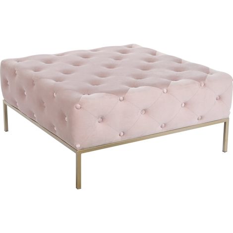 Banquette Polyester Métal 100X100X45 Capitone Rose (1/5)