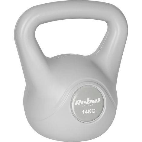 Kettlebell da 14 kg, manubrio grigio per esercizi addominali Rebel (1/5)