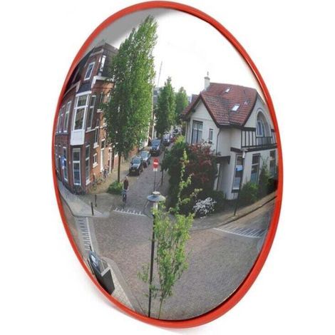 Miroir Convexe Circulation 45 cm Champ de vision de 130°-160° Miroir traffic Sécurité routière Outdoor Indoor Miroir routier Polycarbonate solide Surveillance Rue Magasin (1/4)