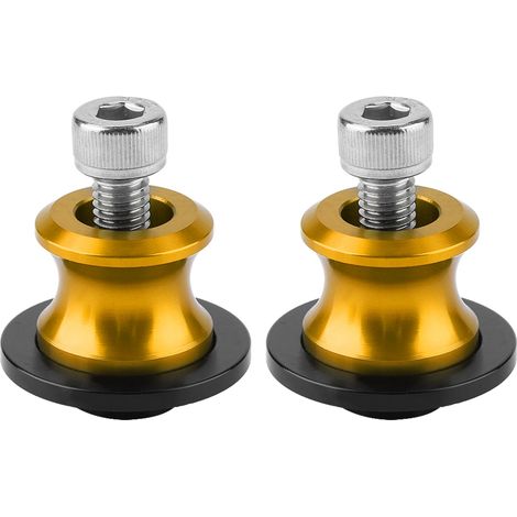 2x Bobbins Motorrad CNC 8mm Hinterradständer Schwingenachsenschutz Gold - Stabilisatorhalterungen Schwinge für Motorrad (1/5)
