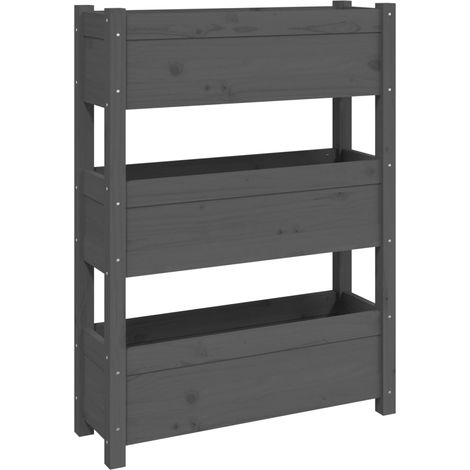 Maison Exclusive - Fioriera Grigia 77x25x104,5 cm in Legno Massello di Pino