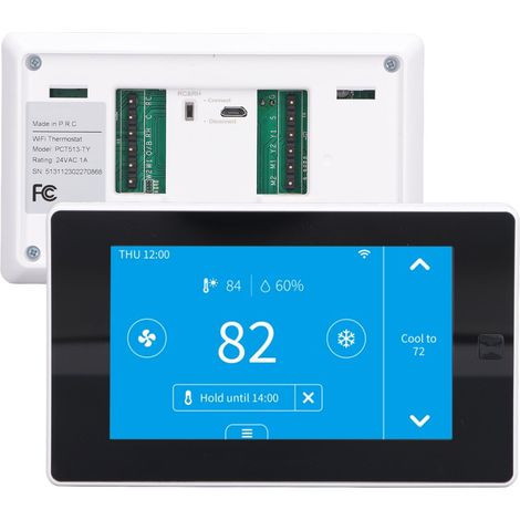 Thermostat intelligent WiFi, régulateur de température avec écran tactile LCD, capteur de surveillance à distance pour maison, contrôleur numérique programmable (1/5)