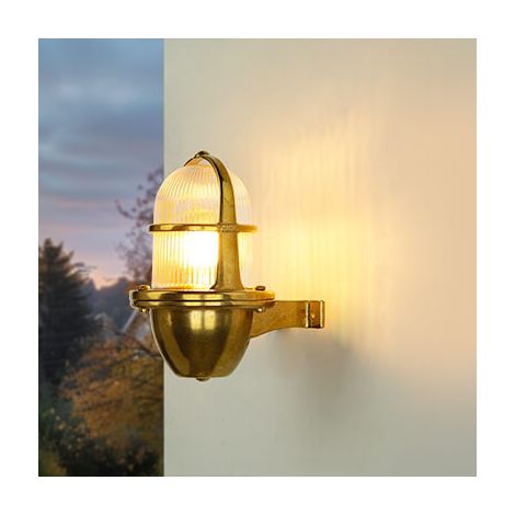 Außenlampe Wand Messing massiv E27 Wandleuchte Garten Balkon