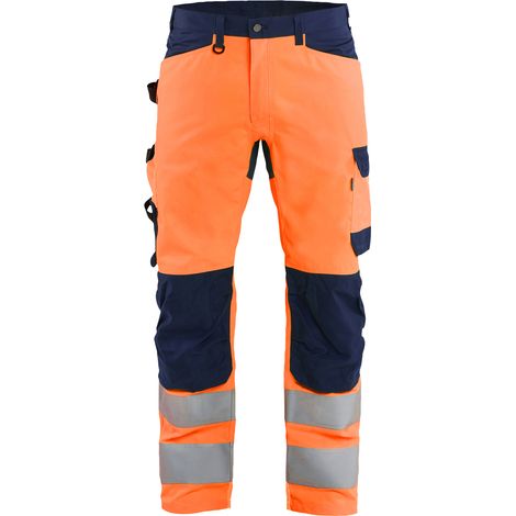 Pantalon de travail haute-visibilité 1703 Orange fluo/Marine XS - FR(38) - SE(C44) - Standards