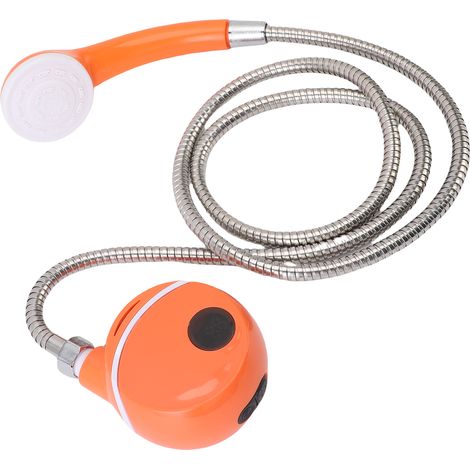 Douche de camping portable avec système de pompe rechargeable de 2200 mAh et pommeau de douche, idéale pour la randonnée, les voyages, le lavage de voiture et le bain des animaux domestiques. (1/5)