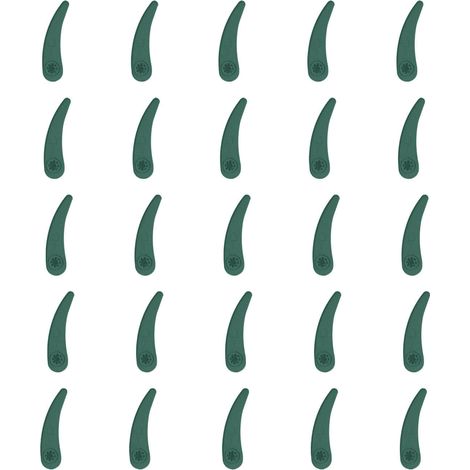 Lot de 25 lames de tondeuse en plastique résistant, couleur noire et verte, pour tondeuse à gazon domestique. (1/5)