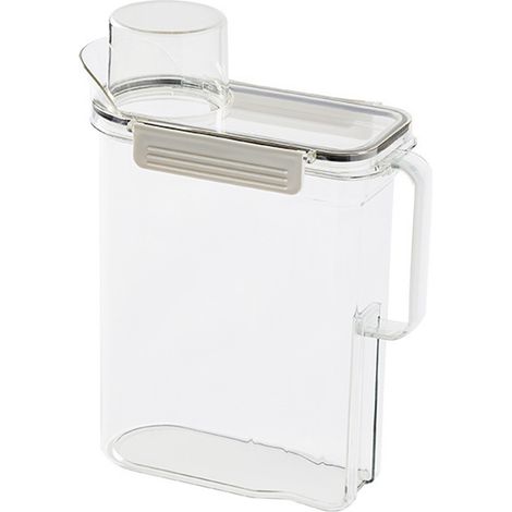 Distributeur de lessive plastique grande capacité 7L avec bec verseur large et couvercle hermétique pour rangement buanderie organisé (1/5)