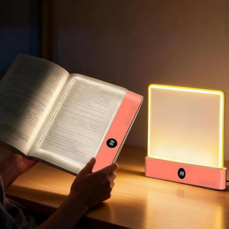 Lampe de lecture LED intelligente - Lampe de lecture coffre au trésor - Lampe de lecture LED plate transparente rechargeable avec 3 couleurs et minuterie - Lampe d'étude orientable - La lampe idéale p (1/5)