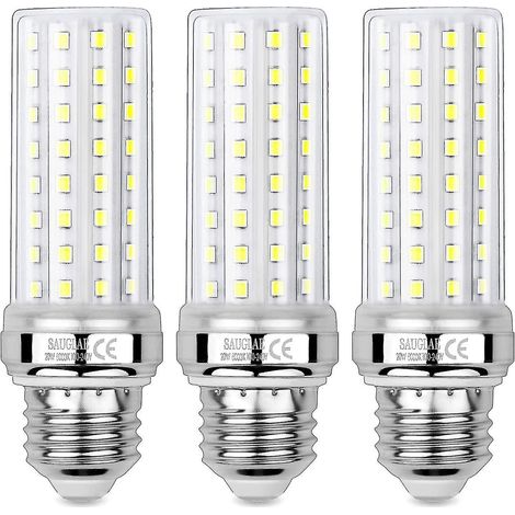 Ampoules LED maïs 20 W, équivalent 150 W à incandescence, blanc froid 6 000 K, culot E27, lot de 3 (1/4)