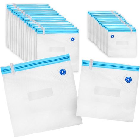 Vacuum Sealer Bags, Reusable, 26x28cm & 22x21cm, 30 Pack (1/5)