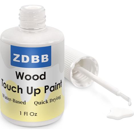 Peinture de retouche pour bois blanc, 28,3 g - Pinceau à séchage rapide à faible odeur pour la réparation des rayures, des imperfections et des taches sur les meubles, portes, tables et commodes (1/5)
