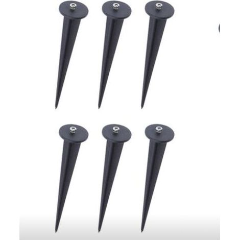 Piquet de jardin en plastique noir - Support de lampe 6 Pack,Ø35160mm