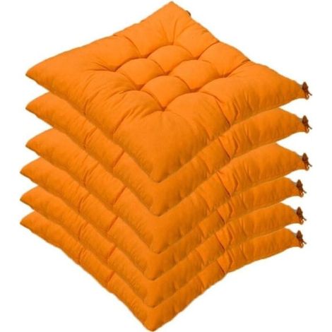 Ecleanfy - Coussins de chaise - AIMOONSA - Ensemble de 6 pièces - Carré 40x40x5 cm - Capitonné 9/16 pts - Lavable 30°C (1/5)