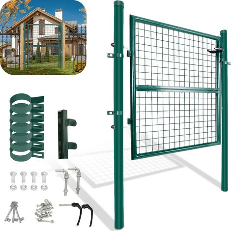 Wolketon Gartentor Zauntor Hoftür Zaun Metall Maschendraht Toranlage Tor 100x100cm Grün