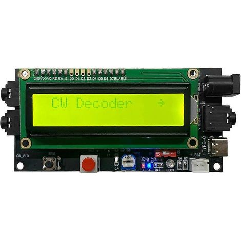 Décodeur de code Morse (décodeur CW) pour radioamateur, 5-12 V CC, 500 mA, lecteur et traducteur de code Morse avec écran LCD numérique. (1/5)