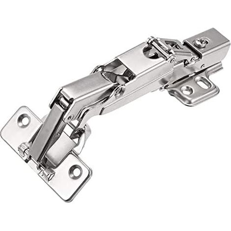 Charnière d'armoire amortie hydraulique 165° recouvrement total, acier laminé à froid, coupelle 35mm pour porte 14-21mm (1/4)