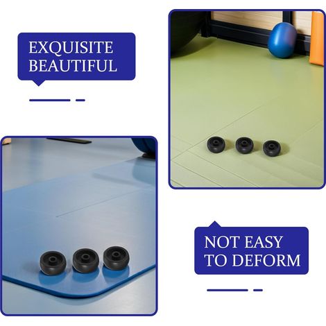 Mini Black Adhesive Wheels 360 Rotation ABS and Stainless