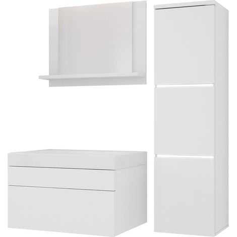 Set di mobili da bagno, Bianco Opaco (1/5)