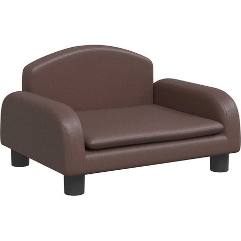 Lit pour chien panier canapé confortable 50 x 40 x 30 cm similicuir marron