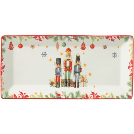Assiette de Présentation de Noël "Casse-Noisette" 33cm Blanc (1/4)